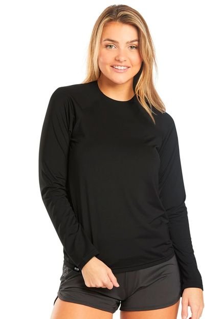 Camiseta UV Feminina de Proteção Solar Slim Fitness Preta - Marca Slim Fitness