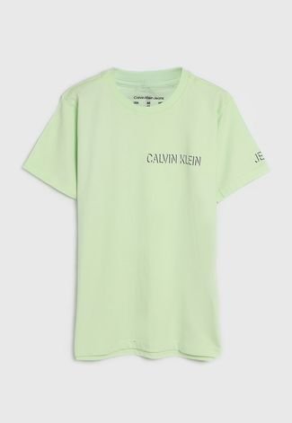Camiseta Calvin Klein Kids Infantil Logo Verde