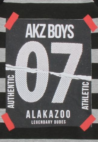 Camiseta Alakazoo Menino Listrado Preta