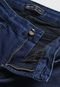 Calça Jeans LND Lunender Mais Mulher Plus Flare Pespontos Azul-Marinho - Marca LND Lunender Mais Mulher Plus
