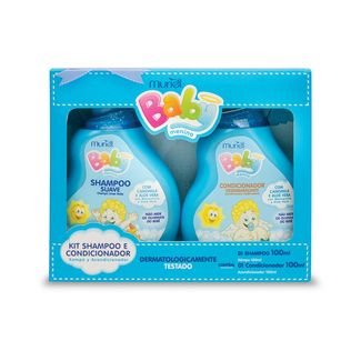 Kit Shampoo e Condicionador 100 ML Menino Menina Muriel Baby Azul