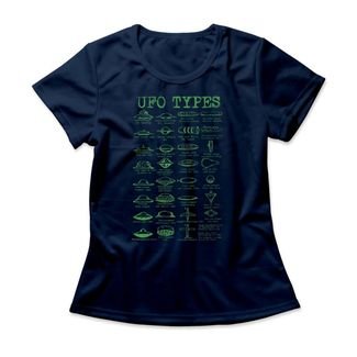 Camiseta Feminina UFO Types - Azul Marinho
