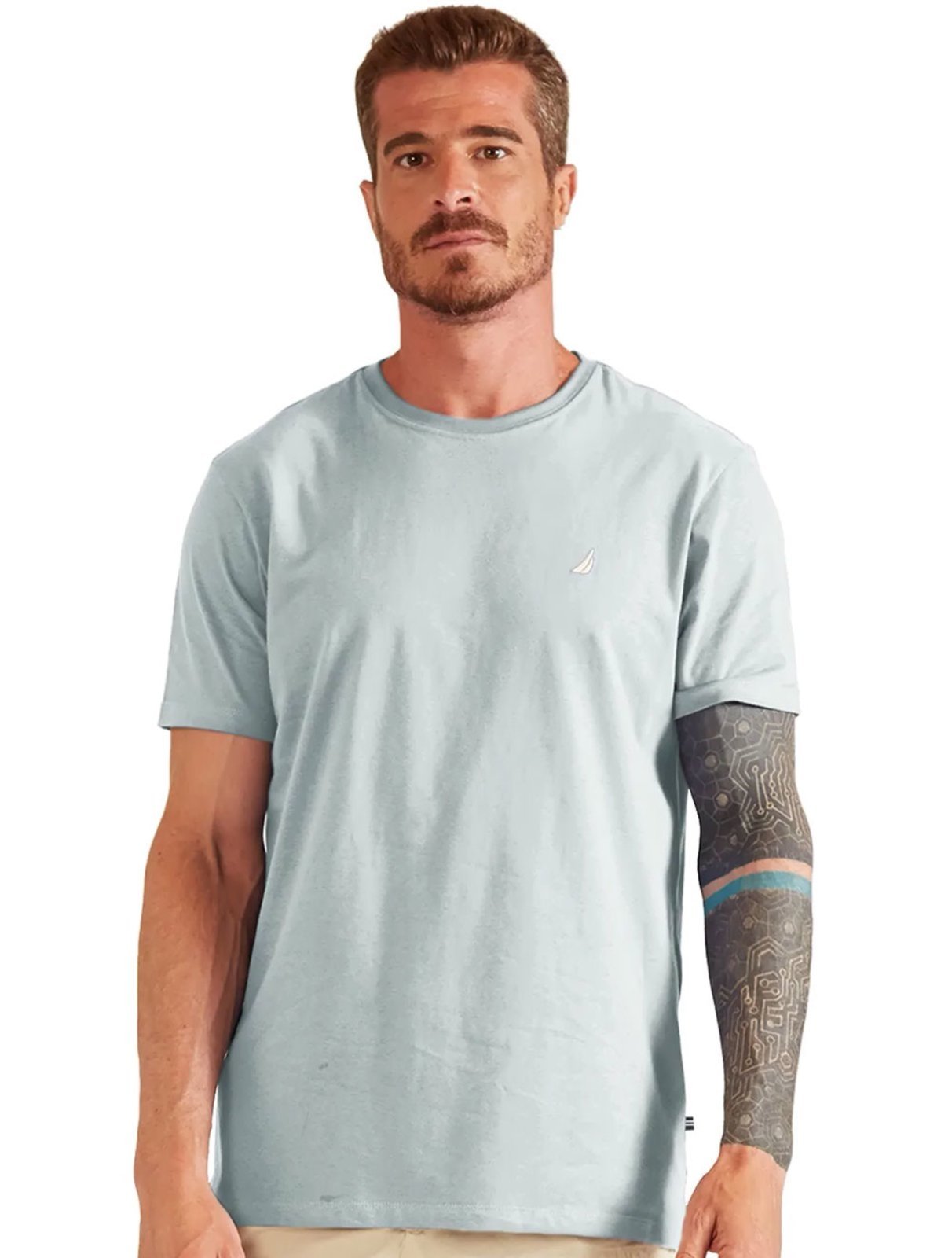 Camiseta Nautica Masculina Light Icon Azul Claro - Marca Nautica