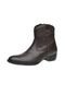 Bota Cano Curto Feminina Em Couro Cor Chocolate E Turquesa E Pequeno Salto 030207 Chocolate - Marca Malbork