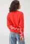 Blusa de Moletom Flanelada Fechada adidas Sportswear Listras Vermelha - Marca adidas Sportswear