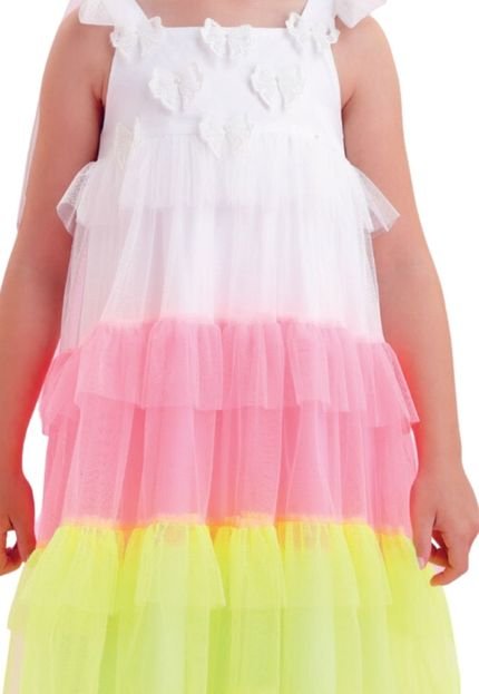 Vestido Tule Colors Regata Infantil Petit Cherie 10 Cinza - Marca Petit Cherie