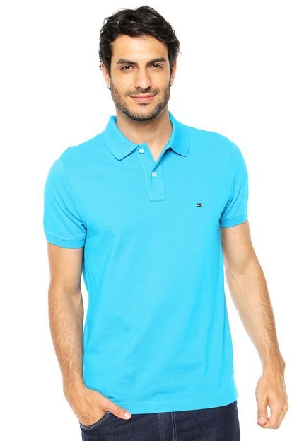 Camisa Polo Tommy Hilfiger Slim Azul - Marca Tommy Hilfiger