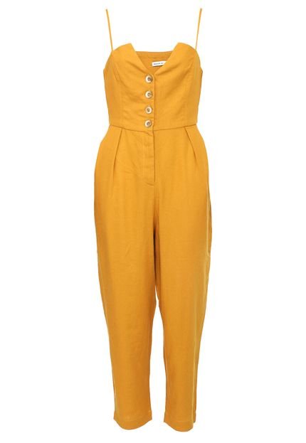 Macacão Linho Dress to Slim Pregas Amarelo - Marca Dress to