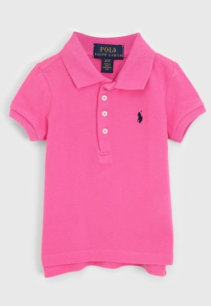 Camisa Polo Polo Ralph Lauren Infantil Logo Rosa - Marca Polo Ralph Lauren