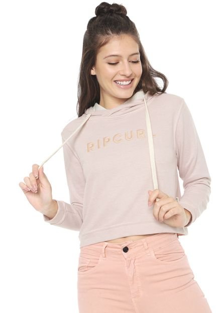 Moletom Cropped Fechado Rip Curl Embossed Rosa - Marca Rip Curl