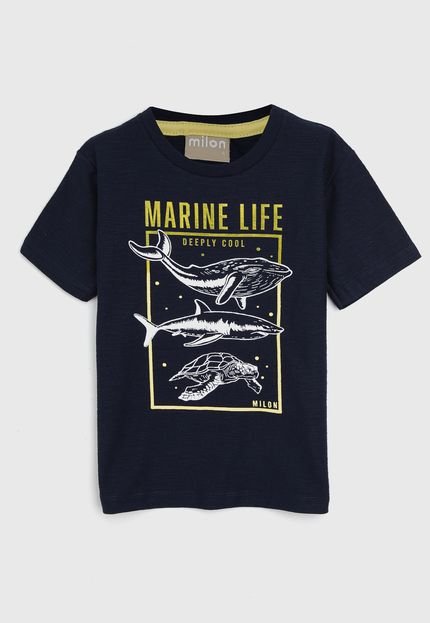 Camiseta Milon Infantil Mar Azul-Marinho - Marca Milon