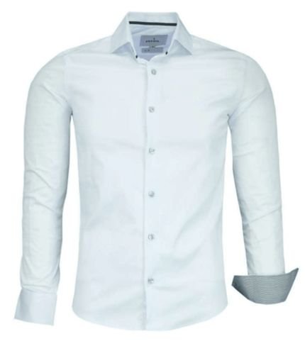 Camisa Social Amil Slim Ambar Algodão Manga Longa Lançamento Luxo Branco - Marca Amil