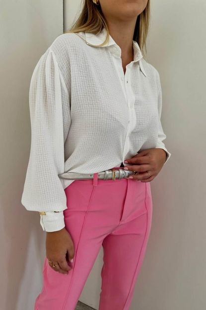 Camisa Vanibele Alongada Off White - Marca Vanibele