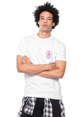Camiseta Volcom Slim Crowd Control Branca
