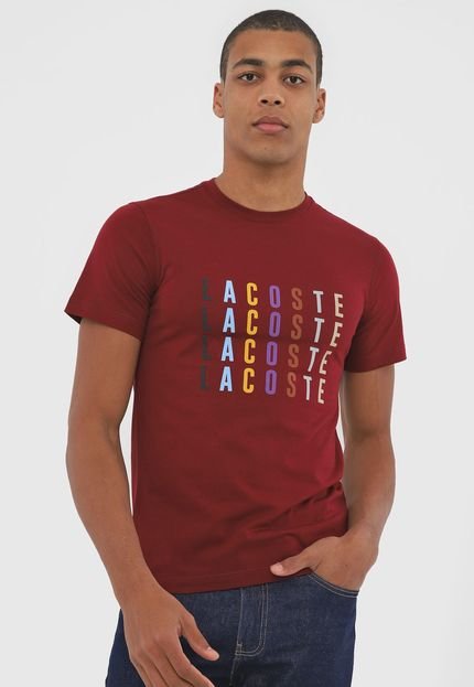 Camiseta Lacoste Lettering Vinho - Marca Lacoste