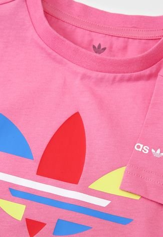 Camiseta adidas Originals Infantil Adicolor Rosa