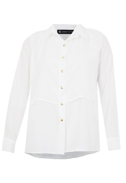 Camisa Anna Flynn Recorte Off-white - Marca Anna Flynn