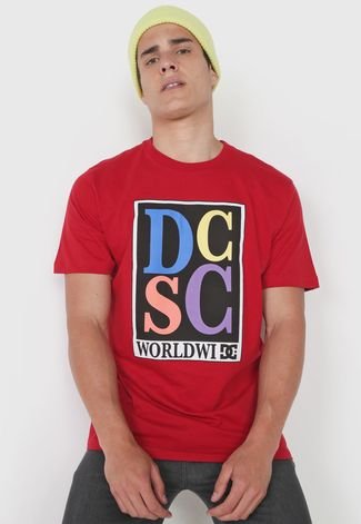 Camiseta DC Shoes Big Caps Vermelha