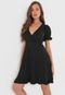 Vestido FiveBlu Curto Transpassado Preto - Marca FiveBlu