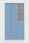 Guarda Roupa 3 Portas Branco E Azul  Percasa Móveis - Marca Percasa Móveis