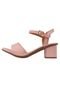Sandália Salto Grosso Rosa Chic Calçados Salto Baixo 5 cm Bloco Quadrado Nude - Marca Rosa Chic Calçados