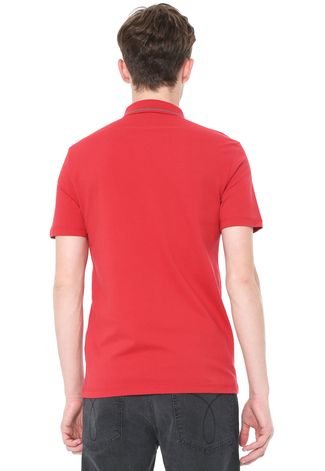 Camisa Polo Calvin Klein Jeans Reta Logo Vermelha