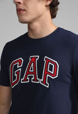 Camiseta GAP Logo Bordado Azul-Marinho - Compre Agora