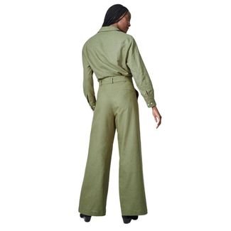 Calca Pantalona Linen Reversa Verde