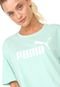 Camiseta Cropped Puma Essentials Verde - Marca Puma