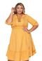 Vestido Almaria Plus Size Maxi Plus Crepe Amarelo - Marca Almaria Plus Size