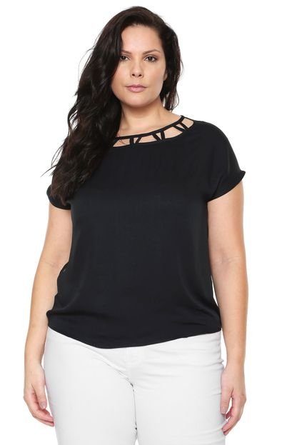 Blusa Cativa Plus Strappys Preta - Marca Cativa Plus