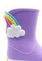 Galocha Bota Plugt Infantil Menina Nuvem Arco Iris Glitter Lilás - Marca Plugt