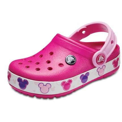 Sandália Crocs - Calçado Crocs Lights Mickey Clog K Rosa - Marca Crocs