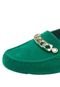 Mocassim FiveBlu Flocado Verde - Marca FiveBlu