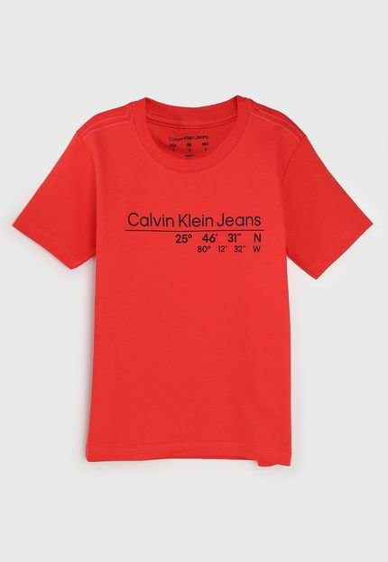 Camiseta Calvin Klein Kids Infantil Lettering Vermelha - Marca Calvin Klein Kids