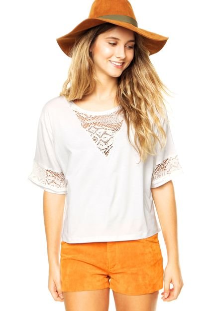 Blusa Tantan Renda Branca - Marca Tantan