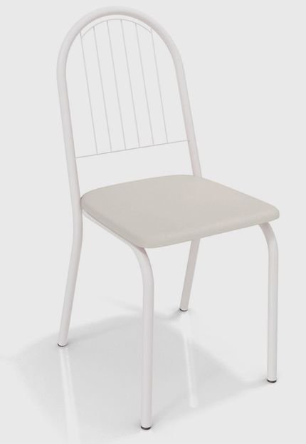 Kit 2 Cadeiras Noruega Branco Fosco De Metal Branco Kappesberg - Marca Kappesberg