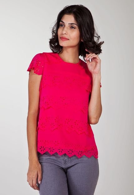 Blusa Pink Connection Flower Rosa - Marca Pink Connection