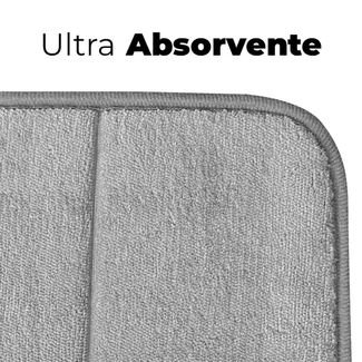 Tapete para Banheiro Antiderrapante Ultra Absorvente SuperSoft Cinza 60x40cm - Camesa