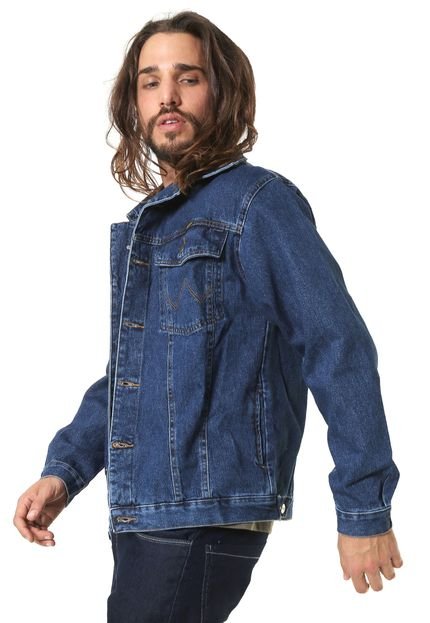 Jaqueta Jeans Wrangler Reta Azul-marinho - Marca Wrangler