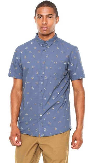 Camisa Quiksilver Baja Moment Mini Motif Azul - Marca Quiksilver