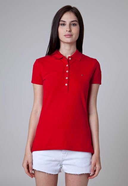 Camisa Polo Tommy Hilfiger Bordada Vermelha - Marca Tommy Hilfiger