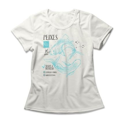 Camiseta Feminina Signo Peixes - Off White - Marca Studio Geek 