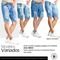 Bermuda Jeans Masculina Destroyed Rasgada Azul Médio Variada - Marca CAMISETERIA TATTOOS