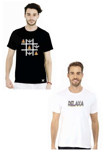 Kit Camiseta Manga Curta Relaxado AW Preto/Branco - Marca Relaxado