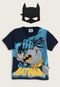 Camiseta Infantil Fakini Batman Com Máscara Azul-Marinho - Marca Fakini