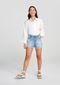 Shorts Hering Jeans Cintura Alta Boyfriend AZUL CLARO - Marca Hering