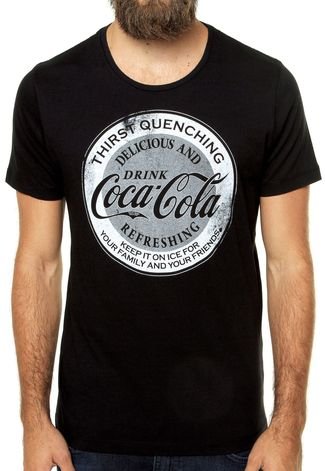 Camiseta Coca-Cola Jeans Thirst Quenching Preta