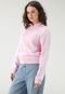 Blusa de Moletom Flanelada Fechada adidas Sportswear Listras Rosa - Marca adidas Sportswear