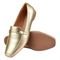 Sapato Feminino Mocassim Donatella Shoes Bico Quadrado Confort Sapatilha Ouro light - Marca Donatella Shoes